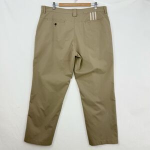 Adidas Pants Mens Size 38x30 Khaki Chino Flat Front Climalite Golf Pants